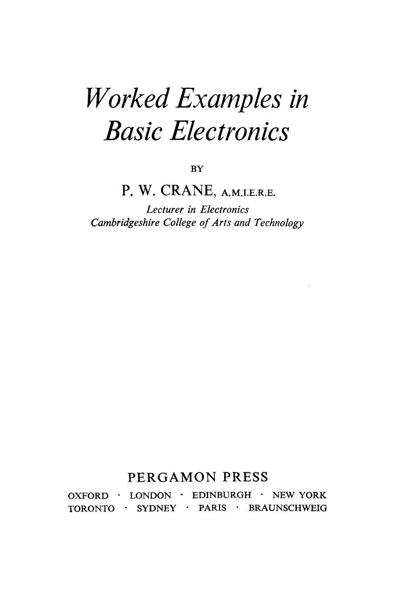 Worked Examples in Basic Electronics by P. W. Crane and N. Hiller (Auth.)