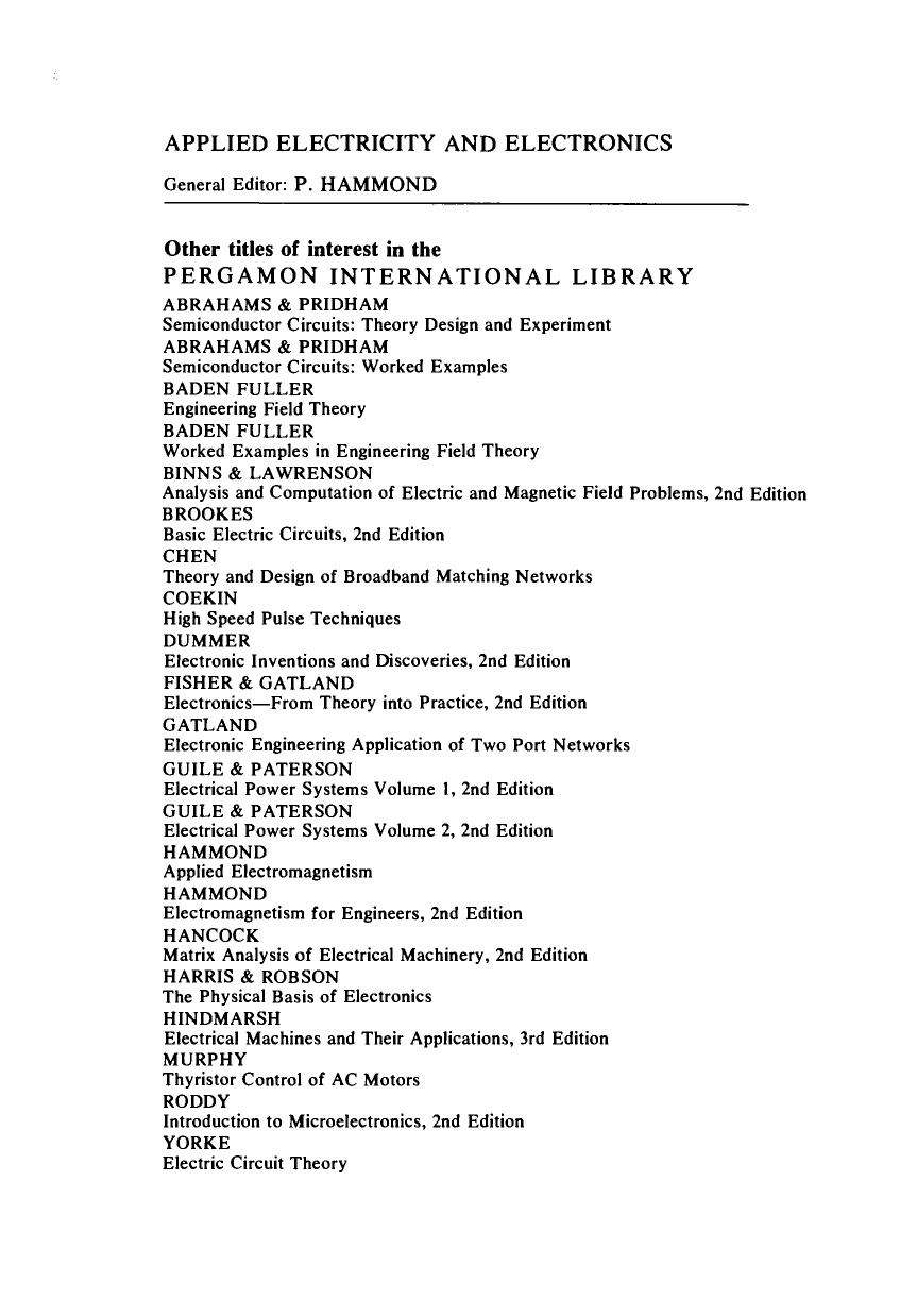 Worked Examples in Electrical Machines and Drives. Applied Electricity and Electronics by John Hindmarsh and P. Hammond (Auth.)