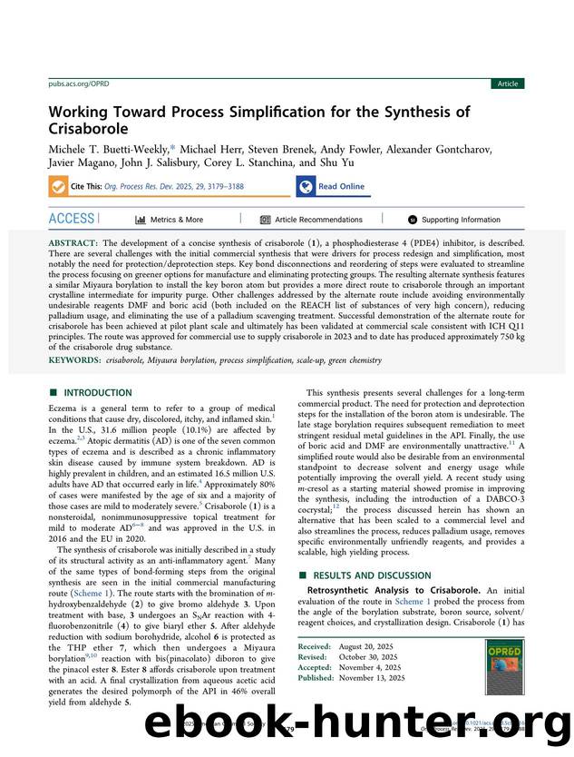 Working Toward Process Simplification for the Synthesis of Crisaborole by unknow