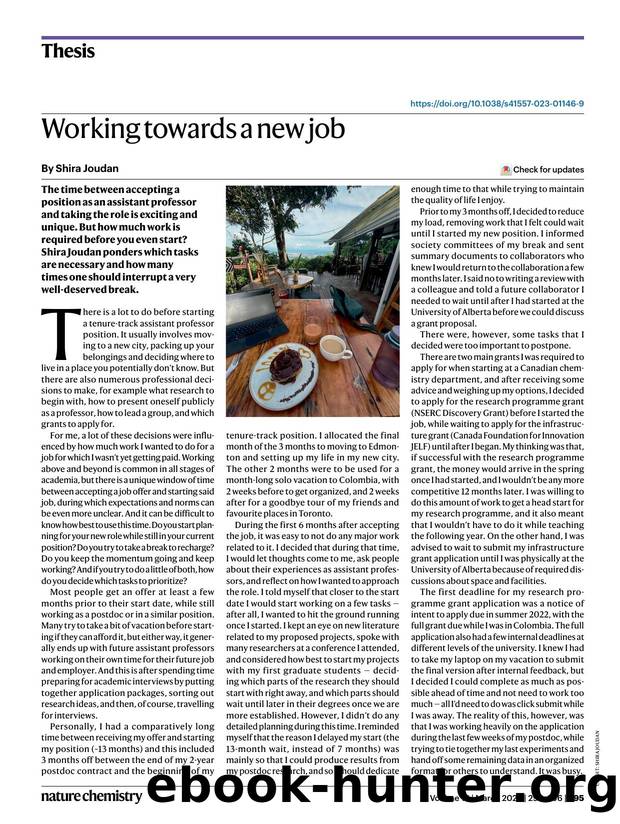 Working towards a new job by Shira Joudan