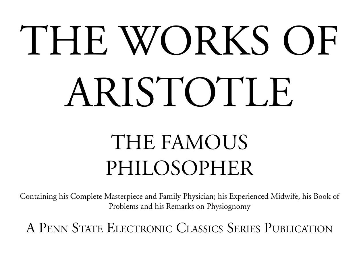 Works by Aristotle