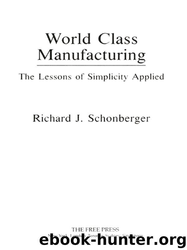 World Class Manufacturing by Richard J. Schonberger