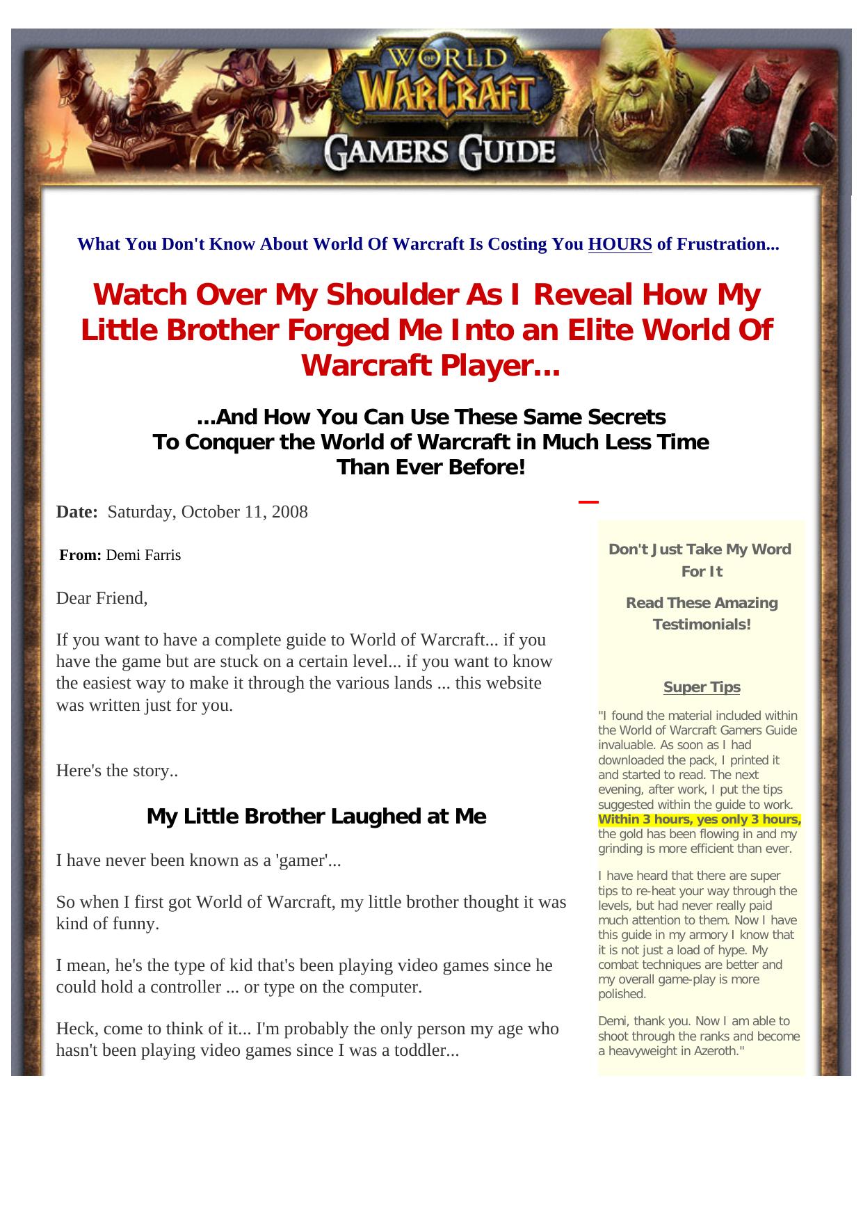 World Of Warcraft Gamers Guide. by Best of Kuszter's Collection