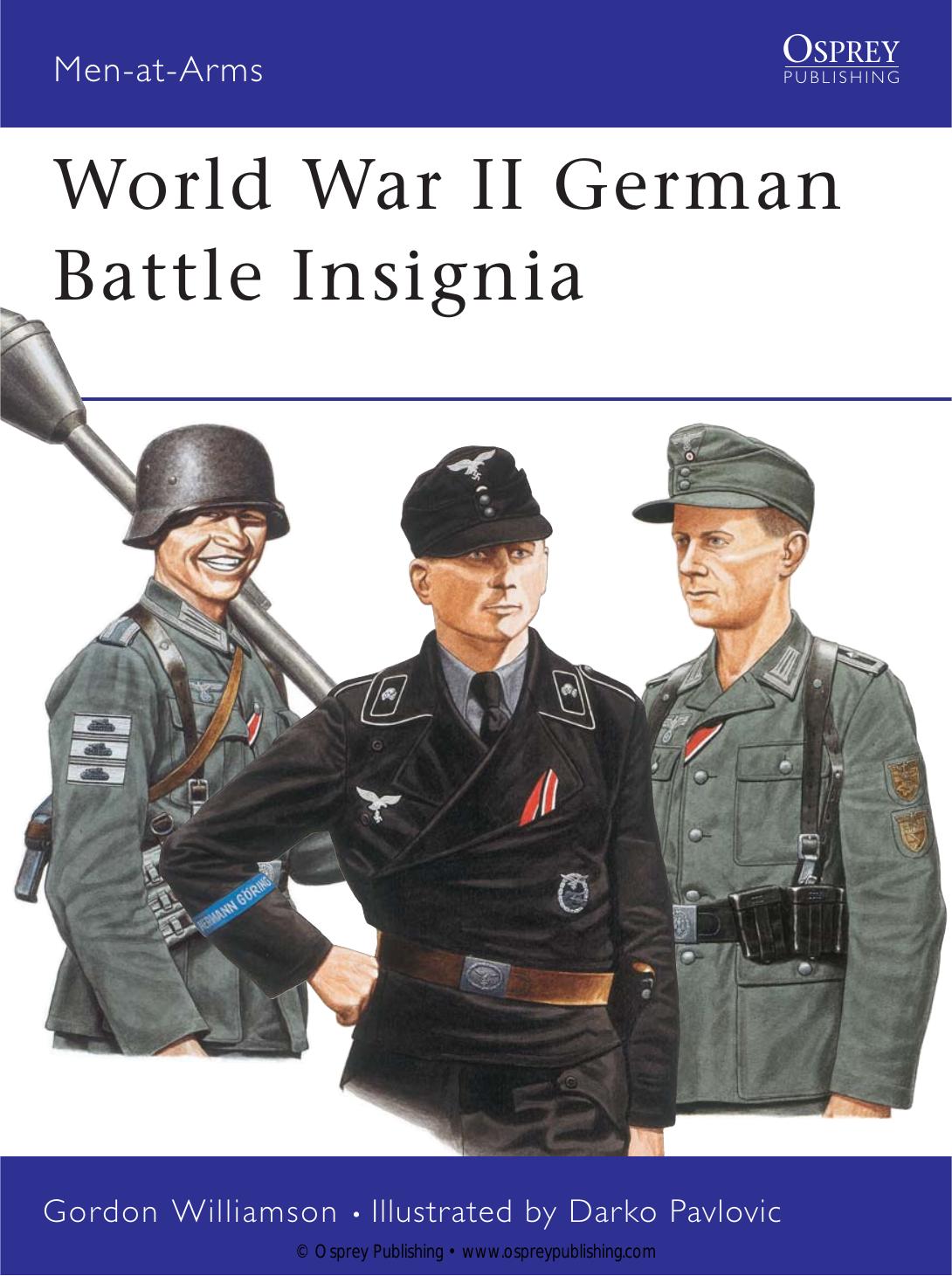 World War II German Battle Insignia by Gordon Williamson Darko Pavlovic