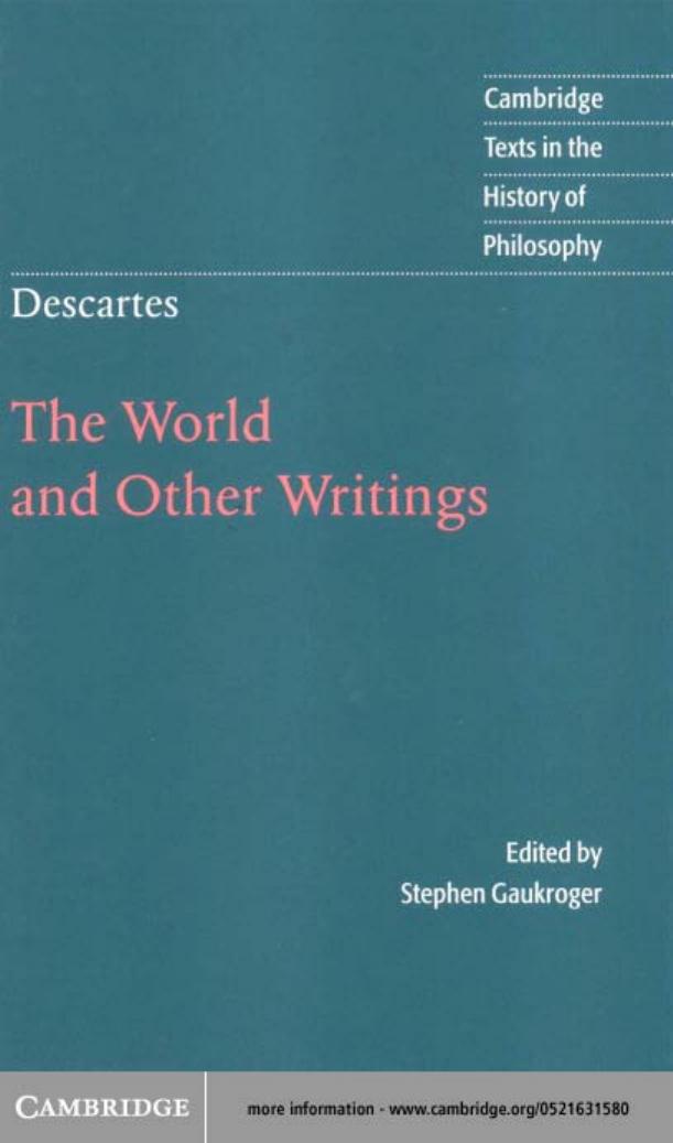 World and Other Writings (Cambridge Texts in the History of Philosophy) by Rene Descartes