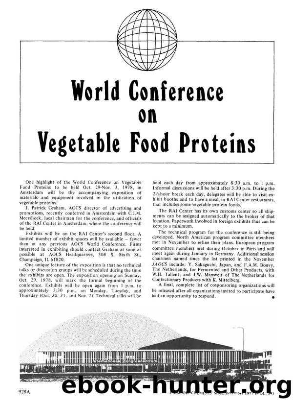 World conference on vegetable food proteins by Unknown