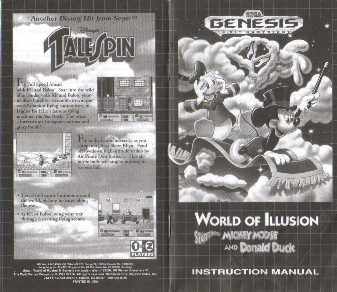World of Illusion starring Mickey Mouse and Donald Duck - Manual - GEN by Sega/Disney