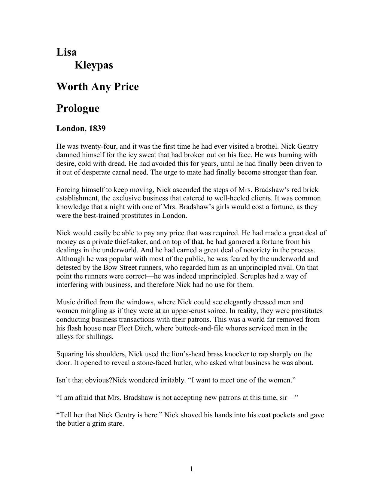 Worth Any Price (Bow Street, Book 3) by Lisa Kleypas