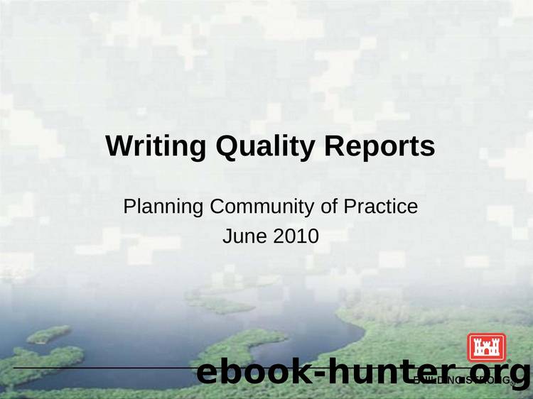 Writing Quality Reports by USACE