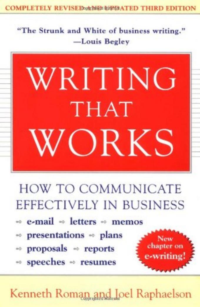 Writing That Works; How to Communicate Effectively In Business, 3rd edition by Unknow