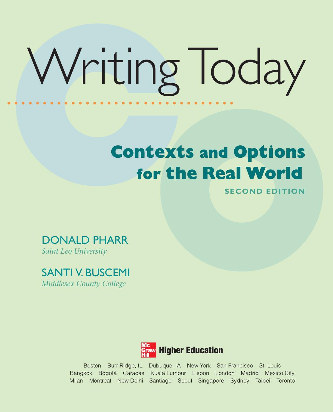 Writing Today by Santi Buscemi Donald Pharr