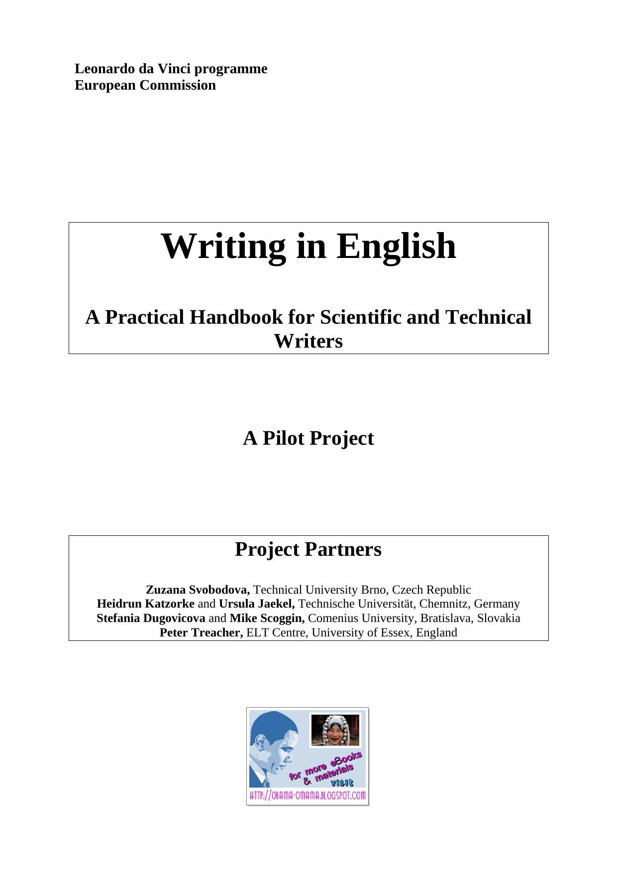 Writing in English: A Practical Handbook for Scientific and Technical Writers by Z. Svobodova et al