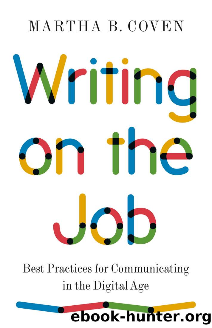 Writing on the Job by Martha B. Coven