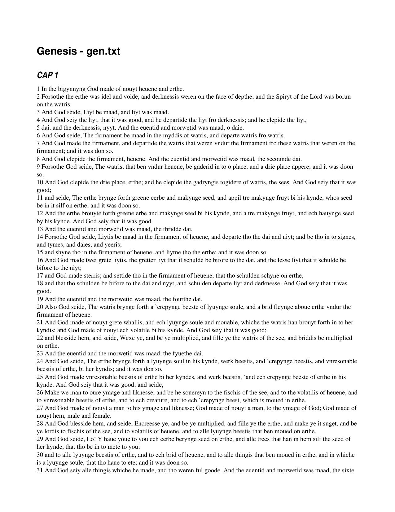 Wycliffe 1395 Version of the Holy Bible (PDF) by Unknown