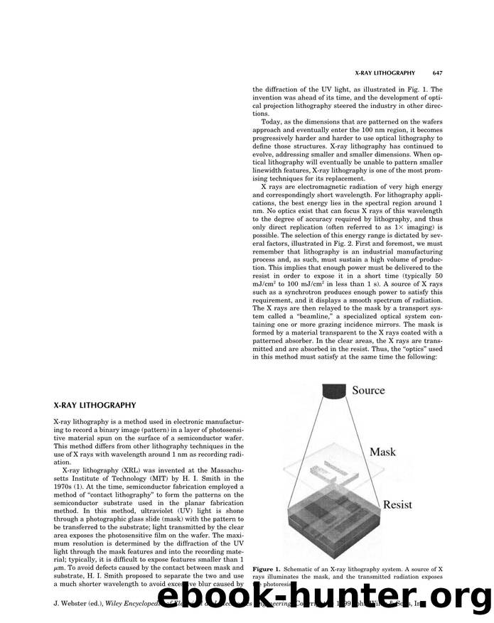 X-Ray Lithography". In: Wiley Encyclopedia of Electrical and Electronics Engineering by Unknown
