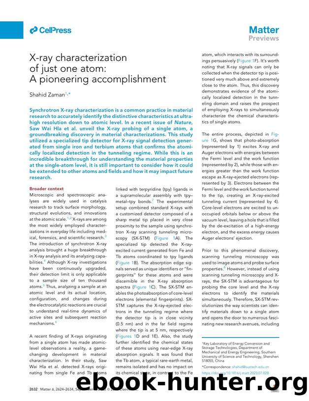 X-ray characterization of just one atom: A pioneering accomplishment by Shahid Zaman