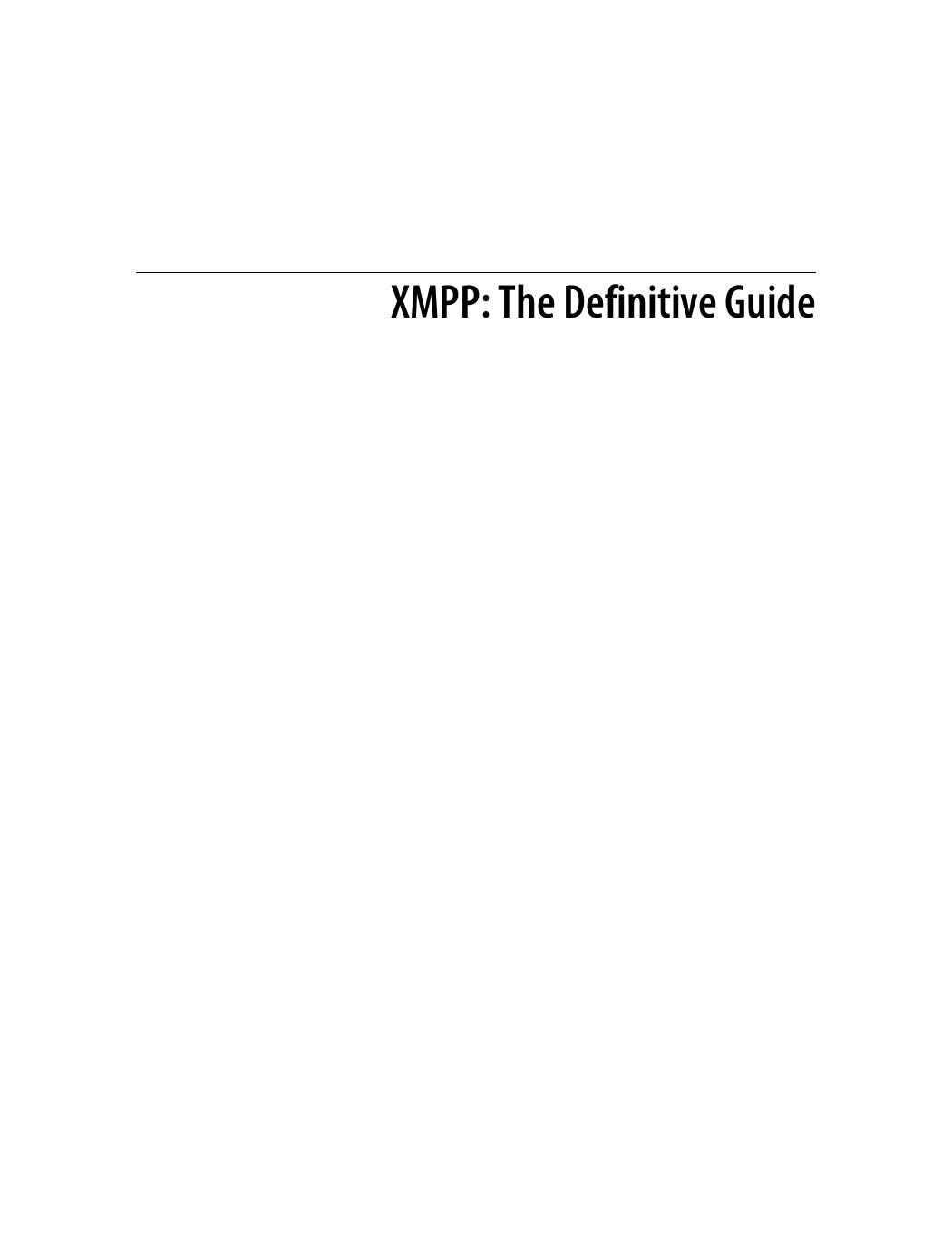 XMPP: The Definitive Guide by Peter Saint-Andre