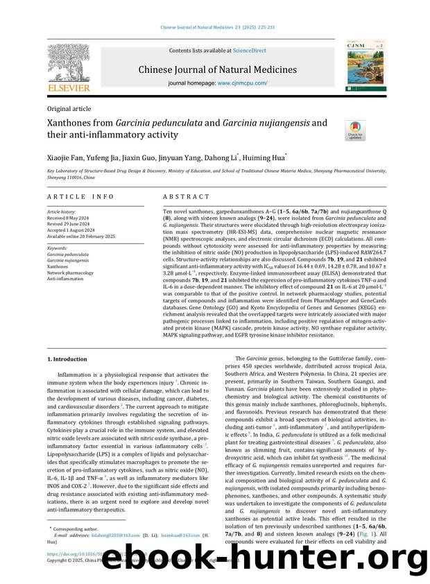 Xanthones from Garcinia pedunculata and Garcinia nujiangensis and their anti-inflammatory activity by Xiaojie Fan & Yufeng Jia & Jiaxin Guo & Jinyuan Yang & Dahong Li & Huiming Hua