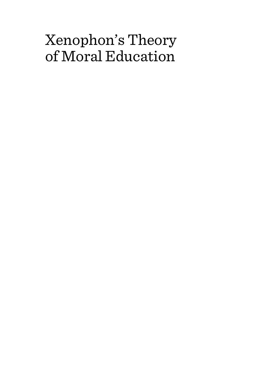 Xenophonâs Theory of Moral Education by Houliang Lu