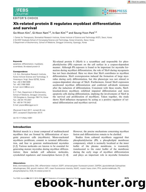 Xkârelated protein 8 regulates myoblast differentiation and survival by Unknown