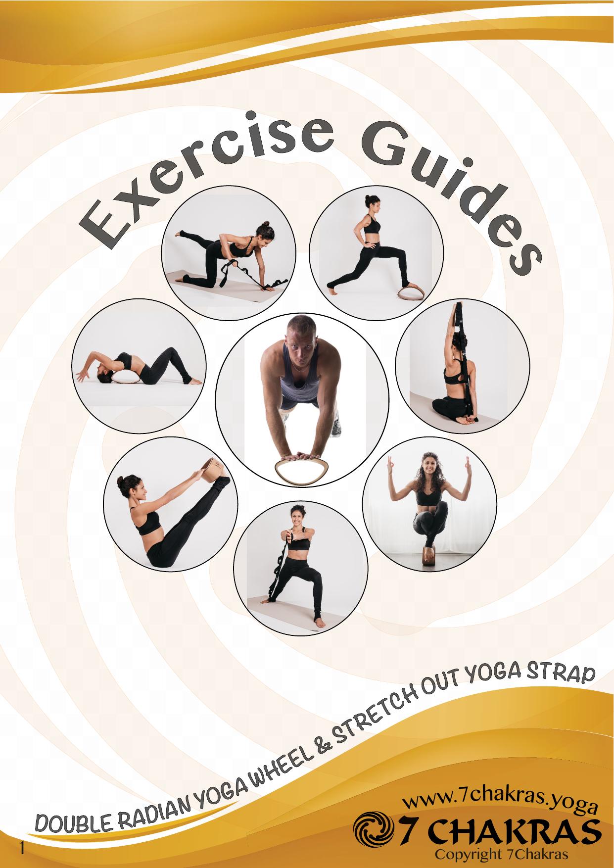 Yoga Wheel Exercise Guide- Using a Double Radian Yoga Wheels & Stretch out yoga strap for stretching & for back pain, relaxation by Varga Stefan