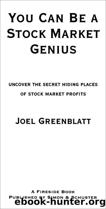 You Can Be A Stock Market Genius by Joel Greenblatt