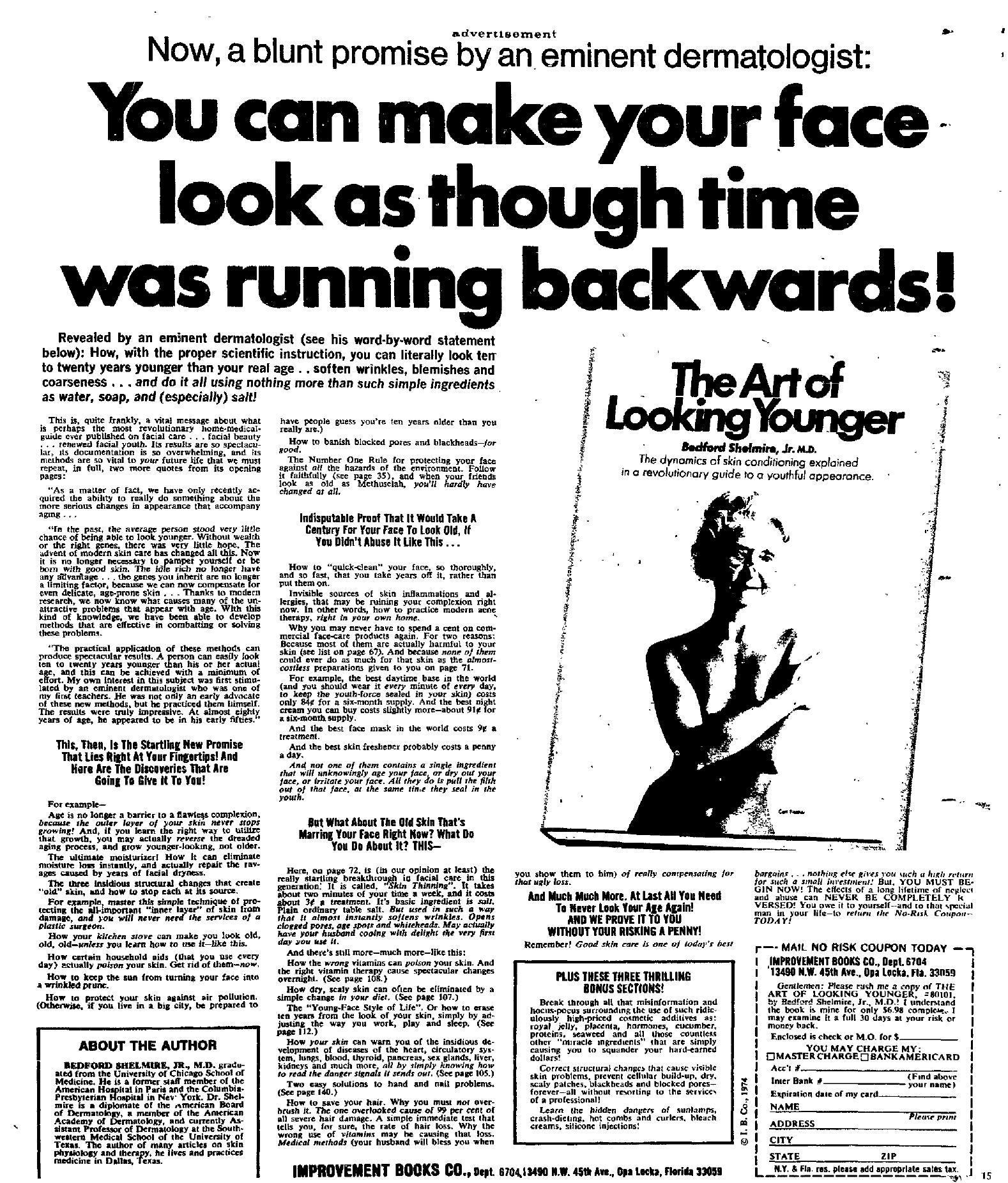 You Can Make Your Face Look As Though Time Was Running Backwards by Copyright 2005 Heritage Microfilm Inc. and Newspaperarchive.com
