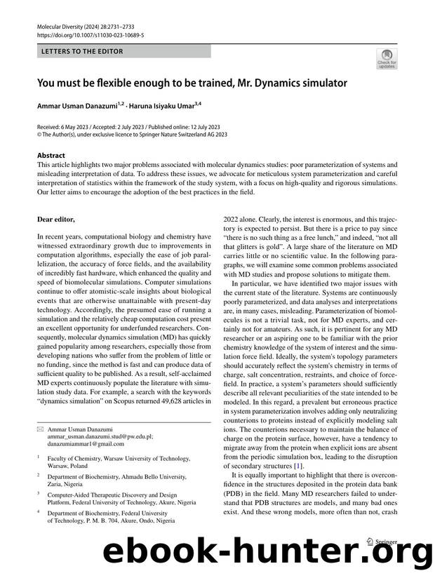 You must be flexible enough to be trained, Mr. Dynamics simulator by Ammar Usman Danazumi & Haruna Isiyaku Umar