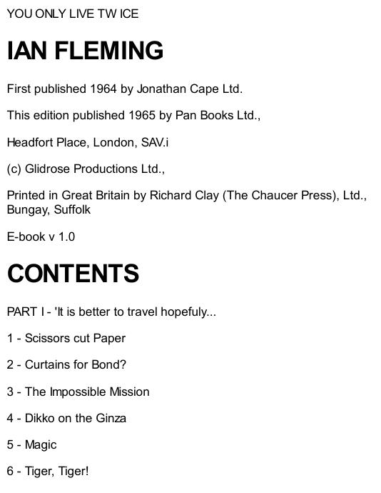 You only live twice: a James Bond novel by Ian Fleming