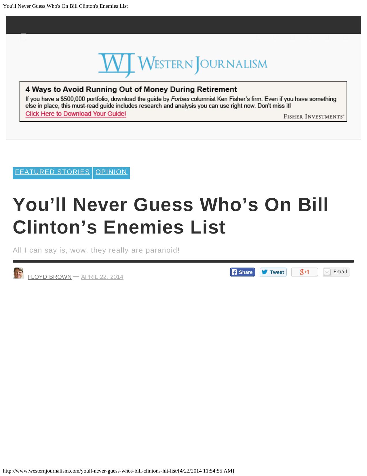 You'll Never Guess Who's On Bill Clinton's Enemies List by Unknown
