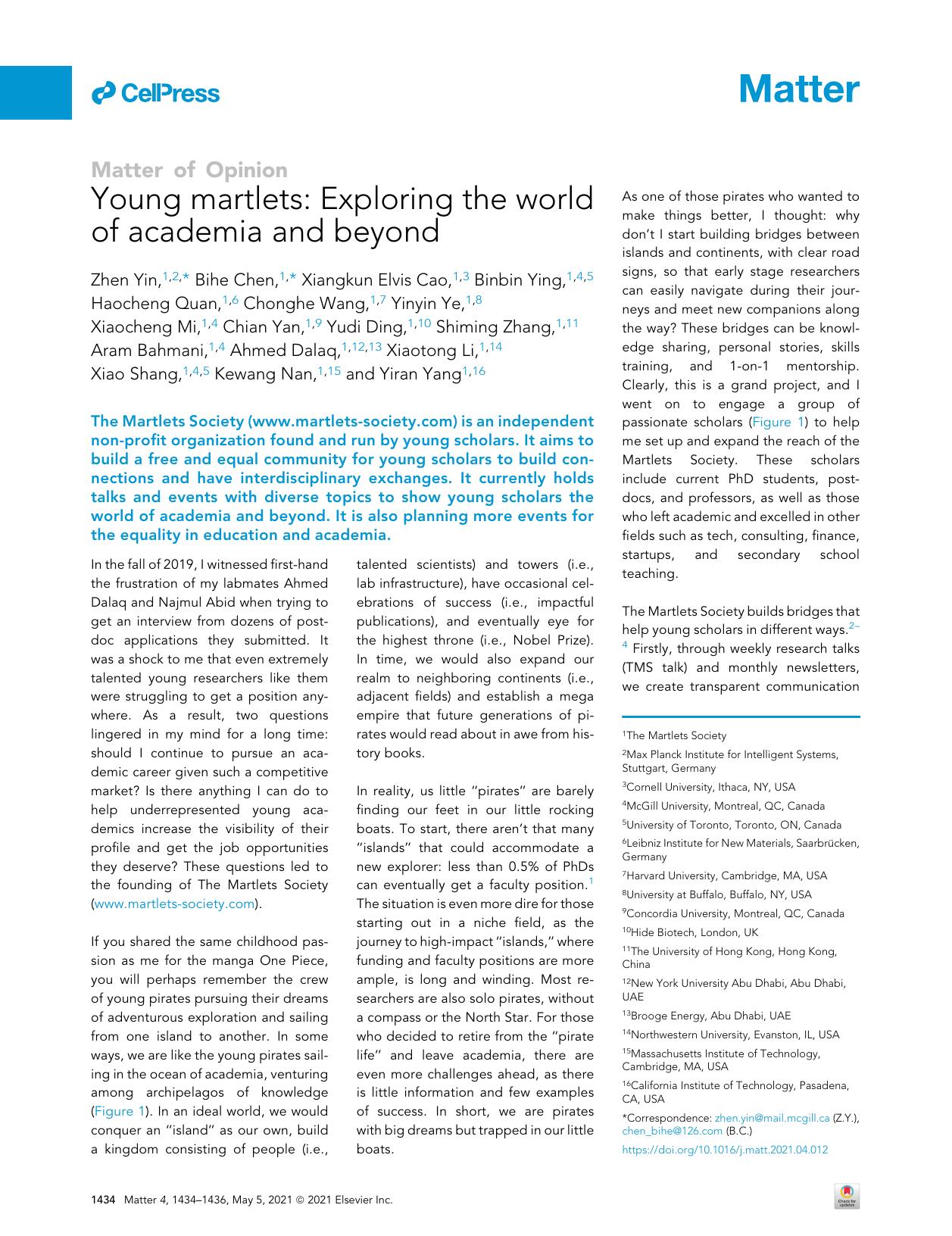 Young martlets: Exploring the world of academia and beyond by unknow