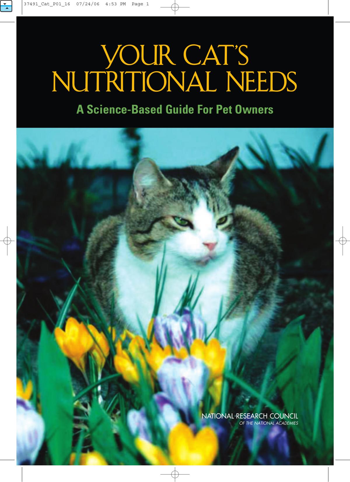 Your Cat's Nutritional Needs by National Research Council