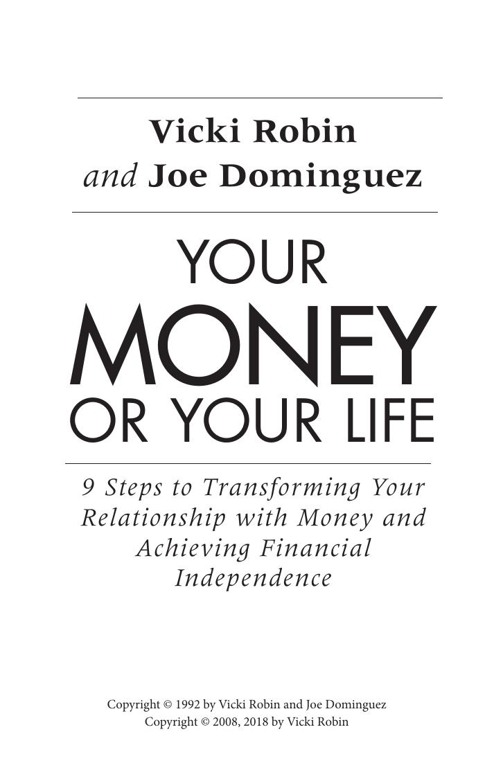 Your Money or Your Life by Vicki Robin