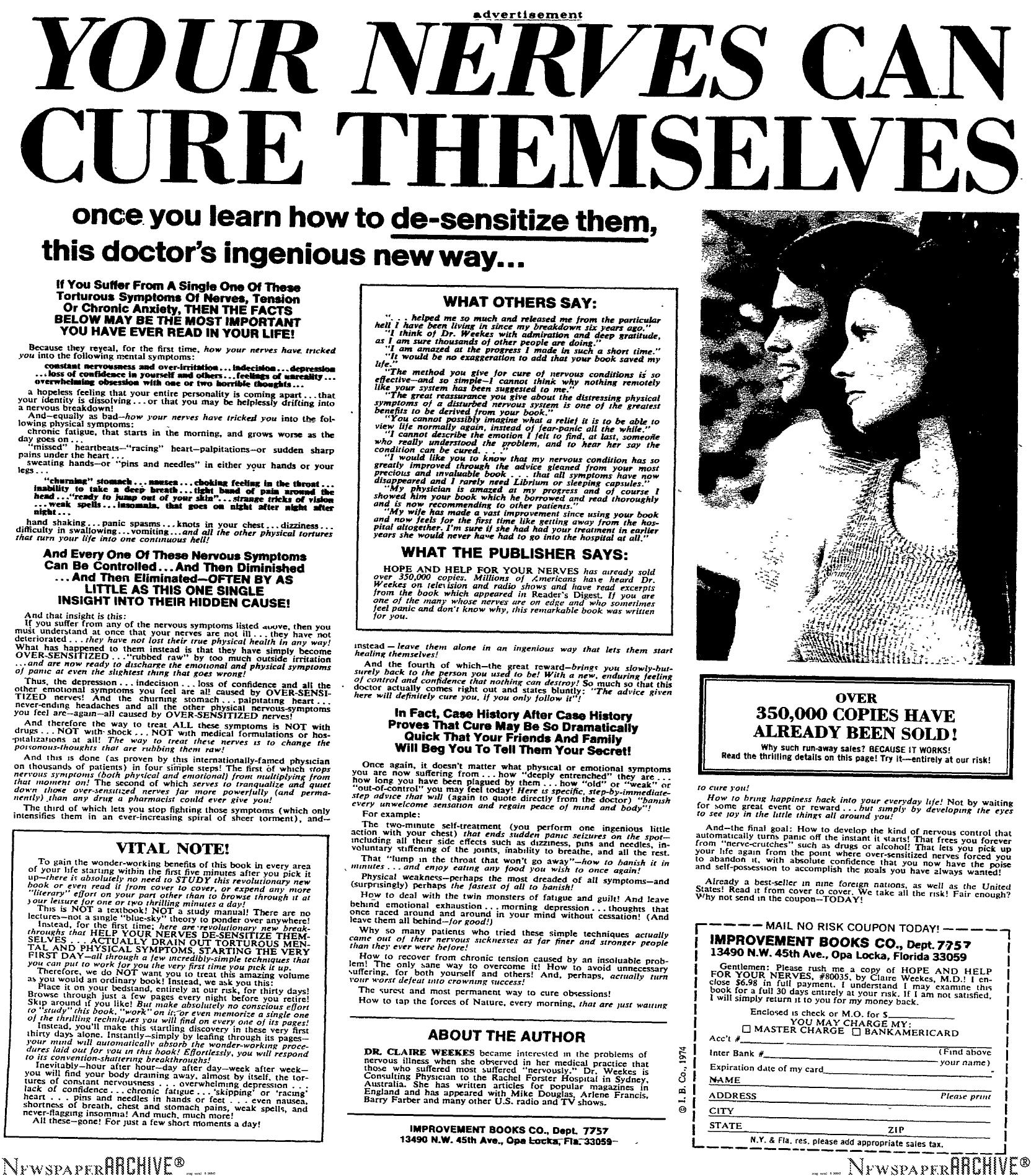 Your Nerves Can Cure Themselves by Copyright 2005 Heritage Microfilm Inc. & Newspaperarchive.com