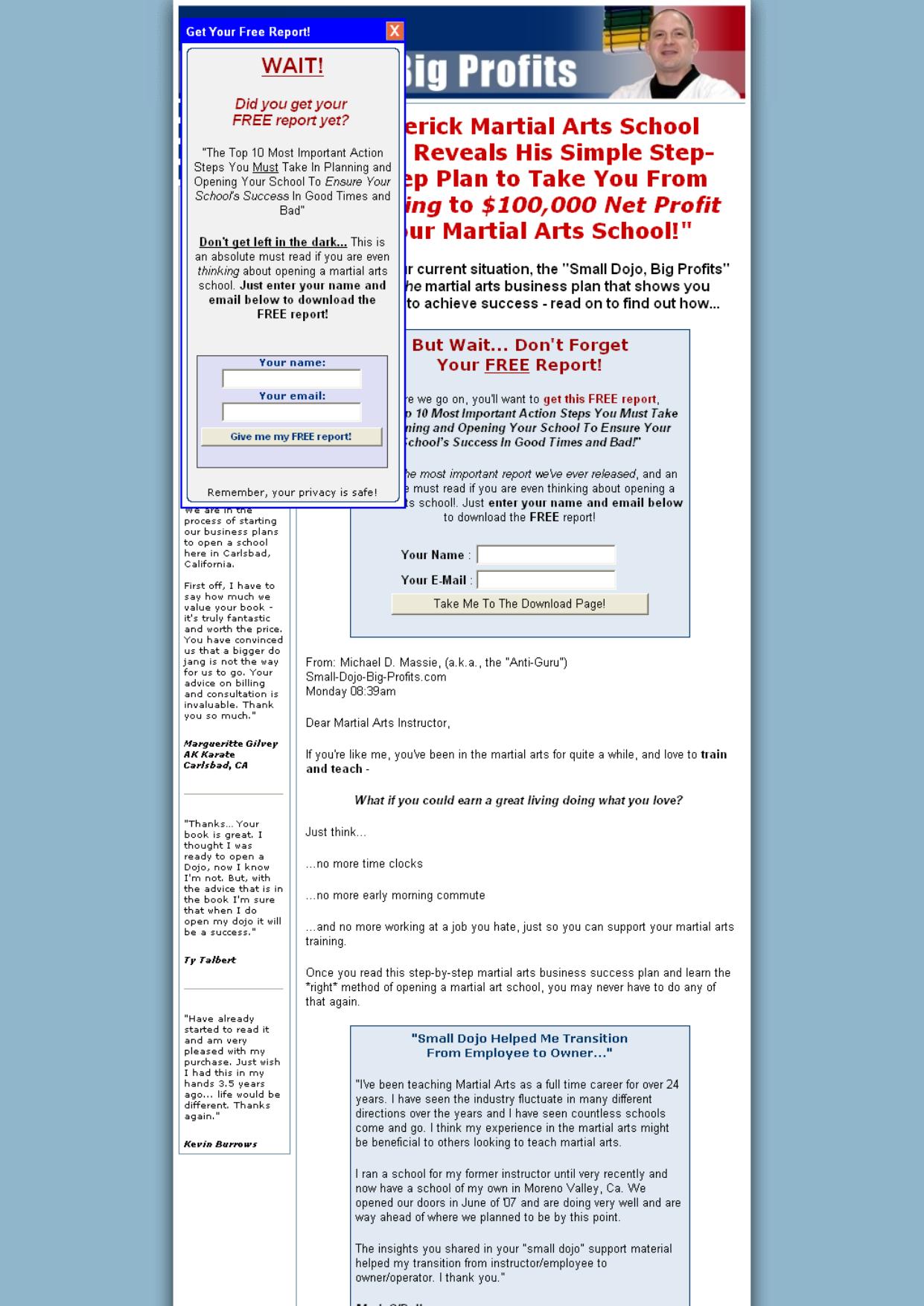 Your martial arts business success plan, Small Dojo Big Profits by Unknown