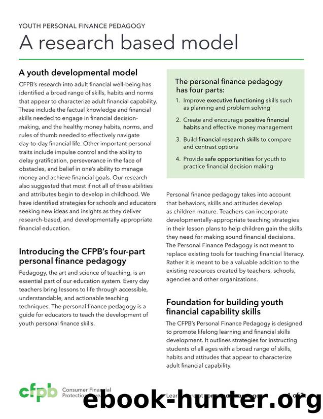 Youth Personal Finance Pedagogy by The Consumer Financial Protection Bureau