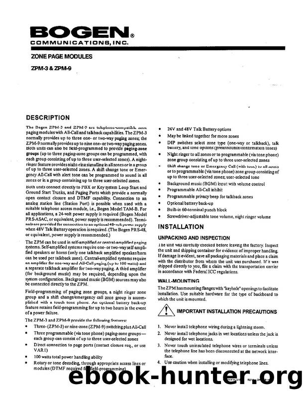 ZPM3 Manual - Zone Page Modules by Brit Byrnes - Scanned