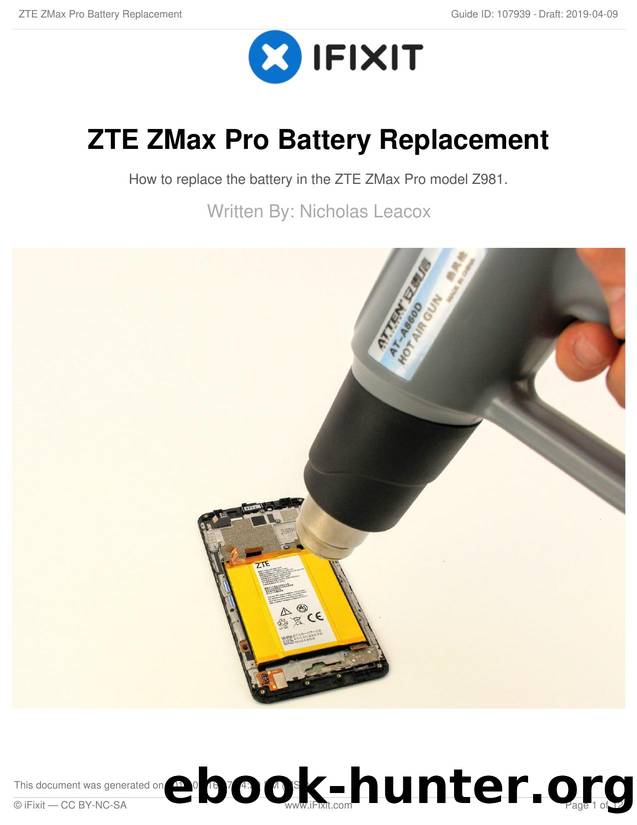 ZTE ZMax Pro Battery Replacement by Unknown