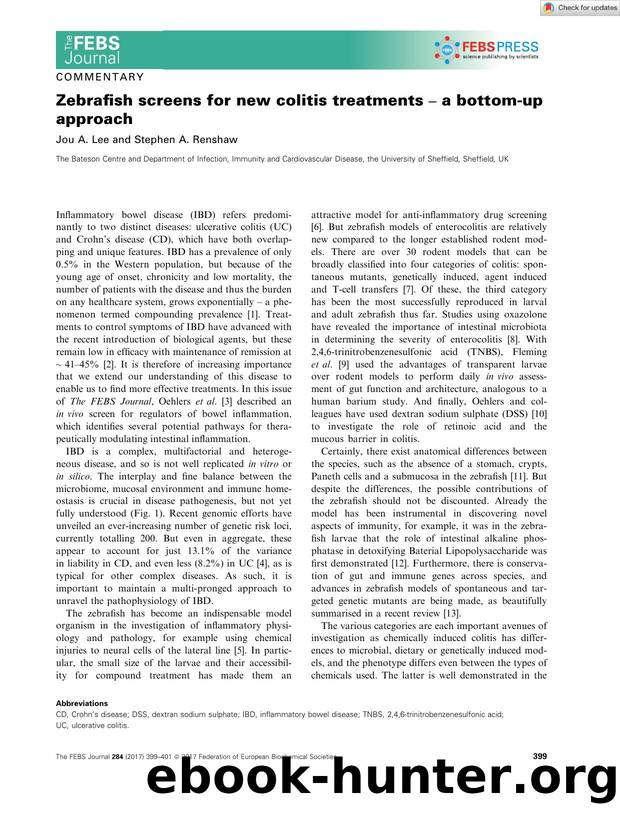 Zebrafish screens for new colitis treatments â a bottomâup approach by Unknown