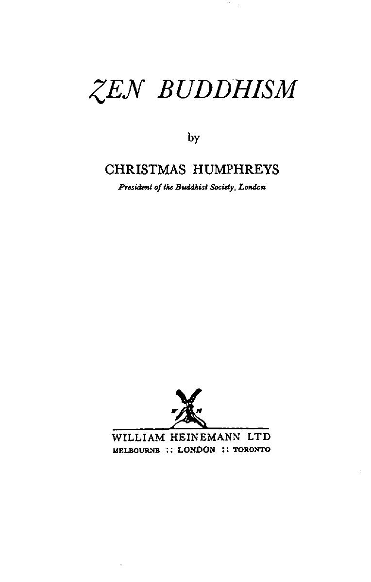 Zen Buddhism by Christmas Humphreys
