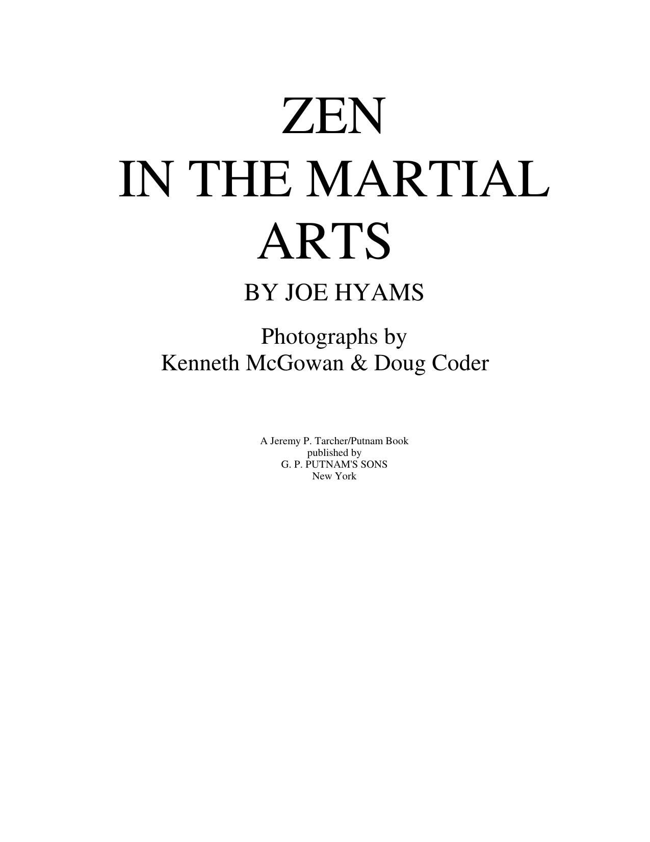 Zen in the Martial Arts by Joe Hyams