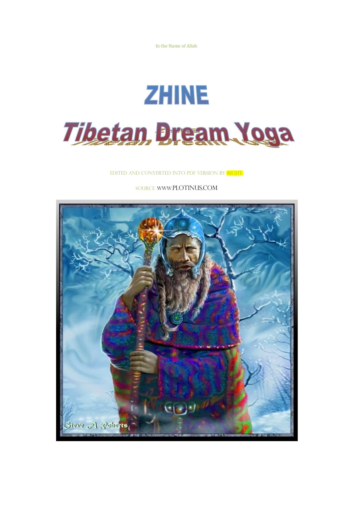 Zhine : Tibetan Dream Yoga by Steve A. Roberts