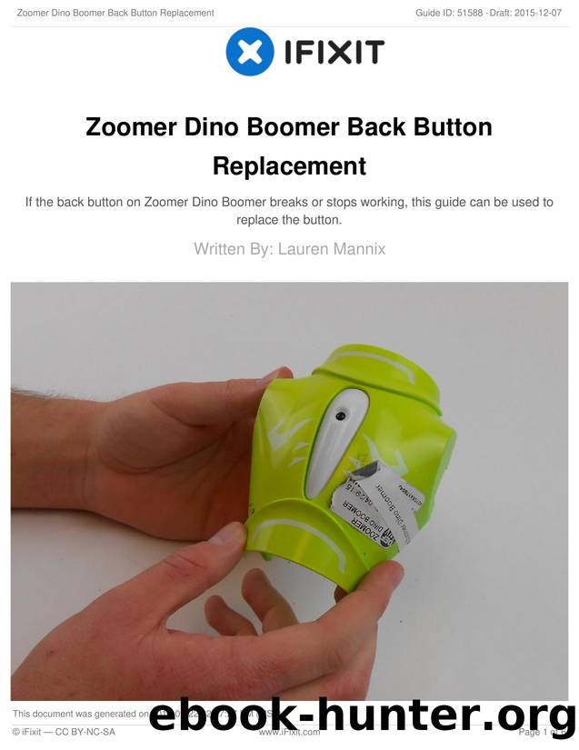 Zoomer Dino Boomer Back Button Replacement by Unknown
