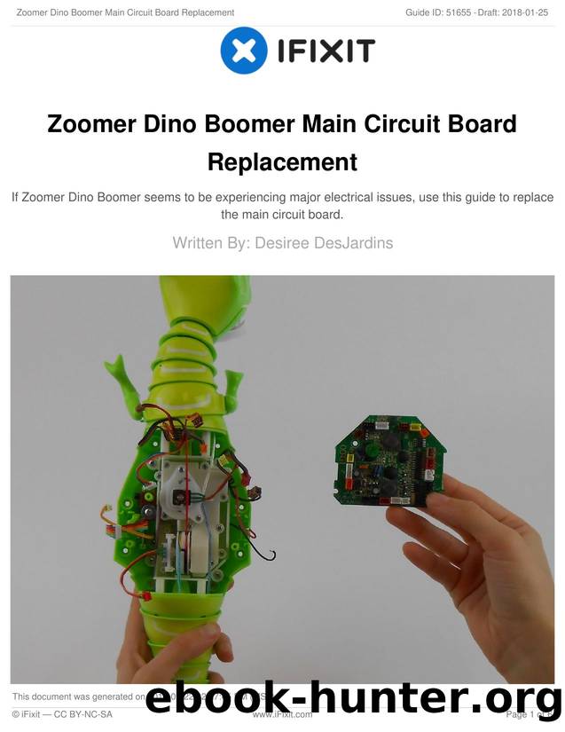 Zoomer Dino Boomer Main Circuit Board Replacement by Unknown
