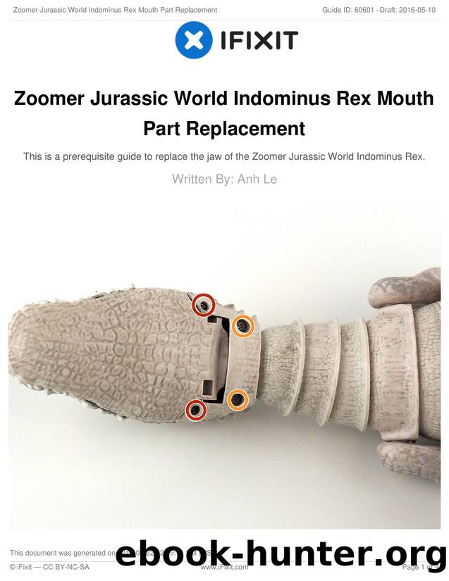 Zoomer Jurassic World Indominus Rex Mouth Part Replacement by Unknown
