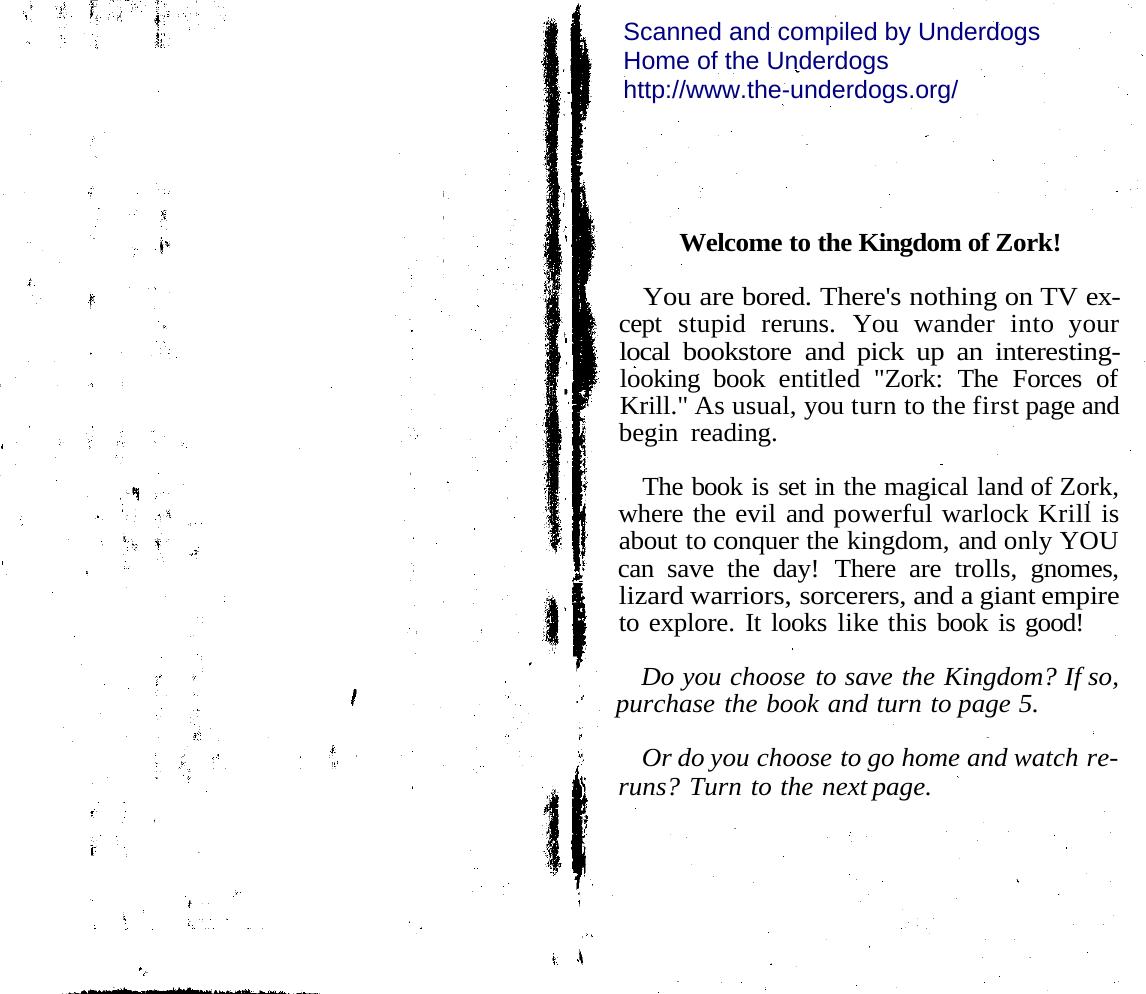 Zork 01 - The Forces of Krill by S Eric Meretzky (pdf)