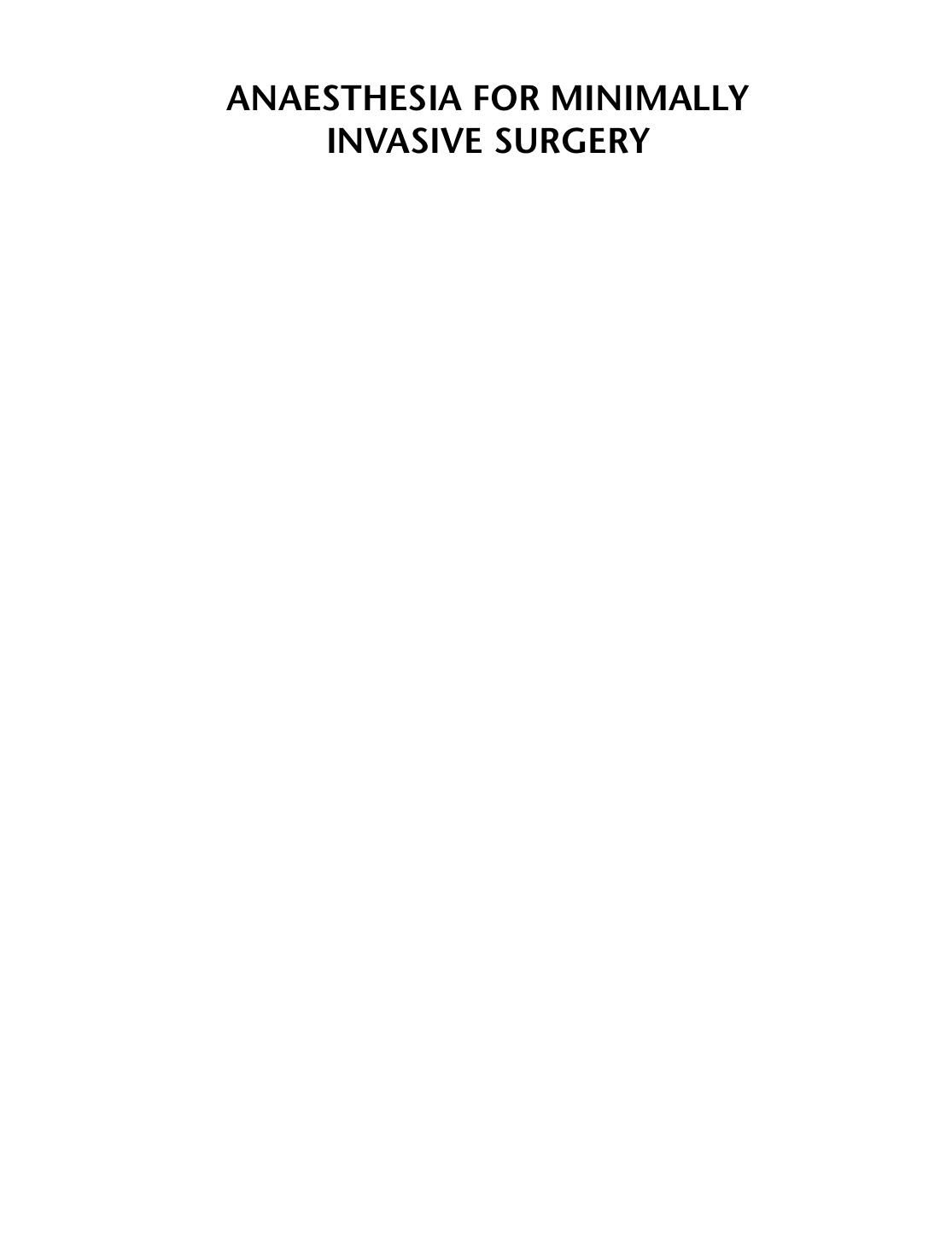 anaesthesia for minimally invasive surgery.EBOOKOID by Unknown