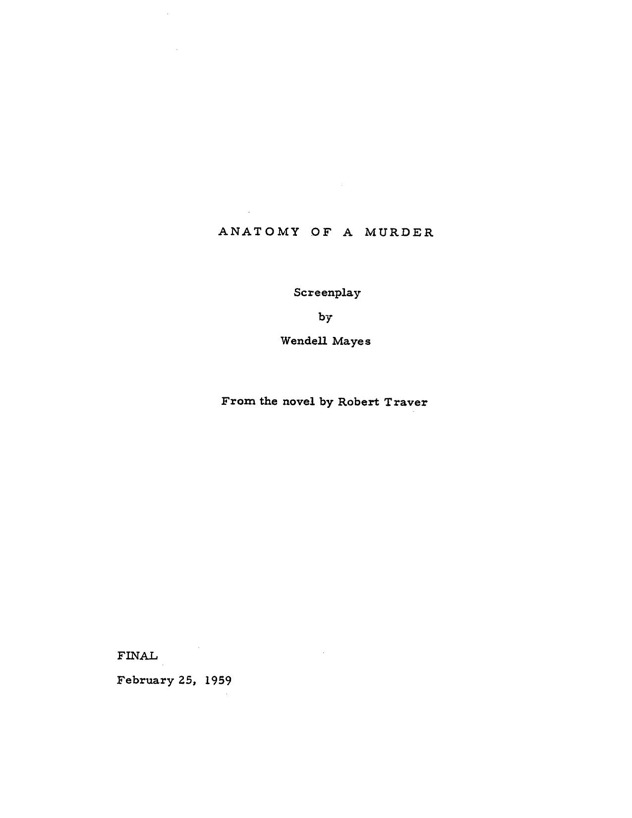 anatomy of a murder by Unknown