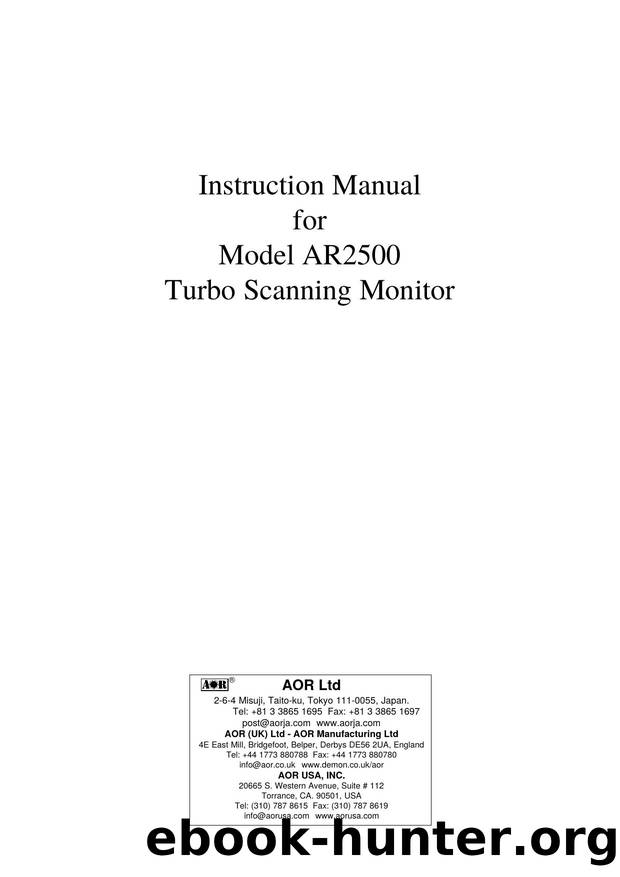 ar3000 operating manual by Unknown