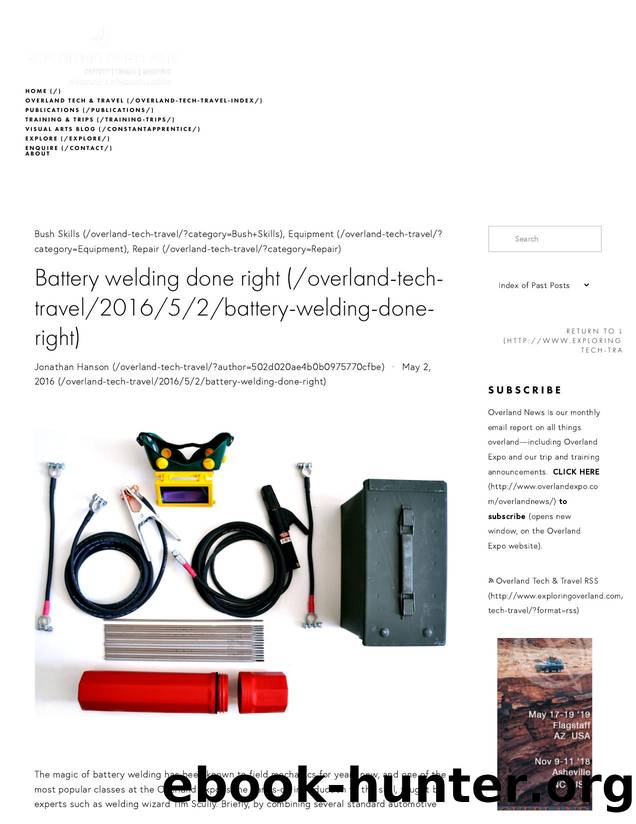 arc welder Battery welding done right â Exploring Overland by Unknown